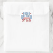 Kinderloze Kat Vrouw 2024 Vierkante Sticker (Tas)