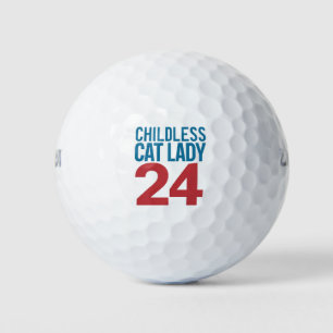 Kinderloze Kat Vrouw Stemming Verkiezing 2024 VS  Golfballen