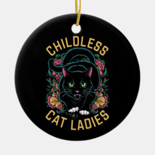 Kinderloze Katten Dames 2024 Feministe Keramisch Ornament