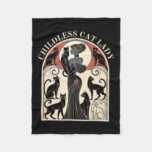 Kinderloze Katten Dames Katten Karma Retro Grappig Fleece Deken (Voorkant)
