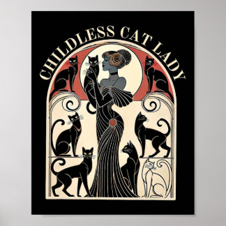 Kinderloze Katten Dames Katten Karma Retro Grappig Poster
