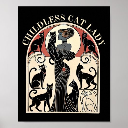Kinderloze Katten Dames Katten Karma Retro Grappig Poster (Voorkant)