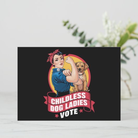 Kinderloze Katten Dames Stemmen Hond De Riveter Ho Kaart (Staand voorkant)