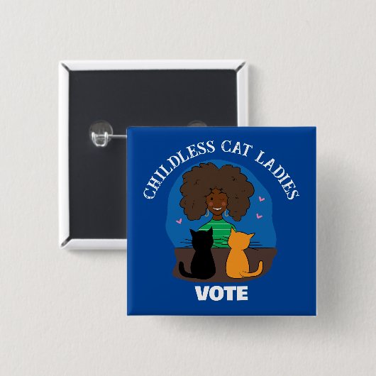 Kinderloze Katten Vrouwen Stemmen Pin Button (Voorkant /achterkant)