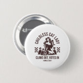 Kinderloze kattendame klapt eruit ronde button 5,7 cm (Voorkant /achterkant)
