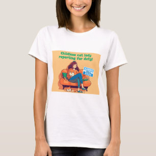 Kinderloze kattendame meldt zich voor dienst t-shirt