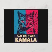 Kinderloze kattendame stemt Kamala Harris 2024 Briefkaart (Voorkant)