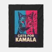 Kinderloze kattendame stemt Kamala Harris 2024 Fleece Deken (Voorkant)
