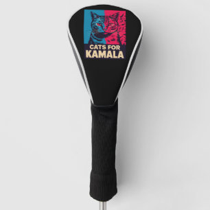 Kinderloze kattendame stemt Kamala Harris 2024 Golfheadcover