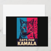 Kinderloze kattendame stemt Kamala Harris 2024 Kaart (Voorkant / Achterkant)