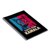 Kinderloze kattendame stemt Kamala Harris 2024 Notitieboek (Rechterzijde)