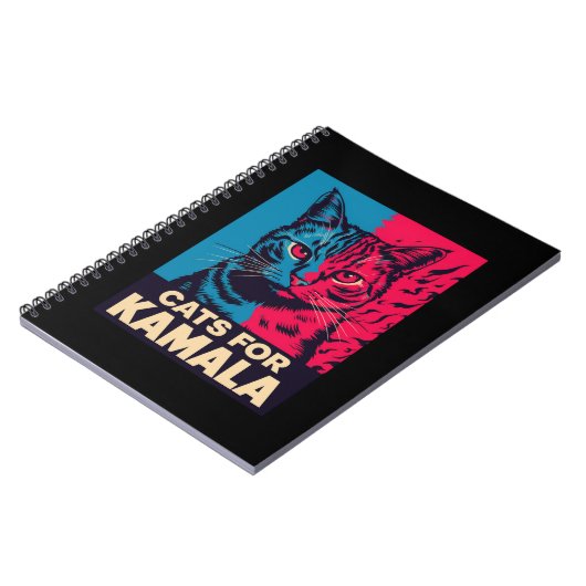 Kinderloze kattendame stemt Kamala Harris 2024 Notitieboek (Linkerzijde)