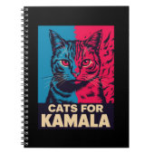 Kinderloze kattendame stemt Kamala Harris 2024 Notitieboek (Voorkant)