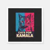 Kinderloze kattendame stemt Kamala Harris 2024 Servet (Voorkant)