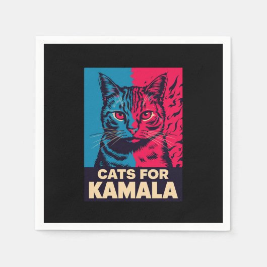 Kinderloze kattendame stemt Kamala Harris 2024 Servet (Voorkant)