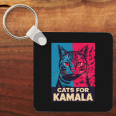 Kinderloze kattendame stemt Kamala Harris 2024 Sleutelhanger (Voorkant)