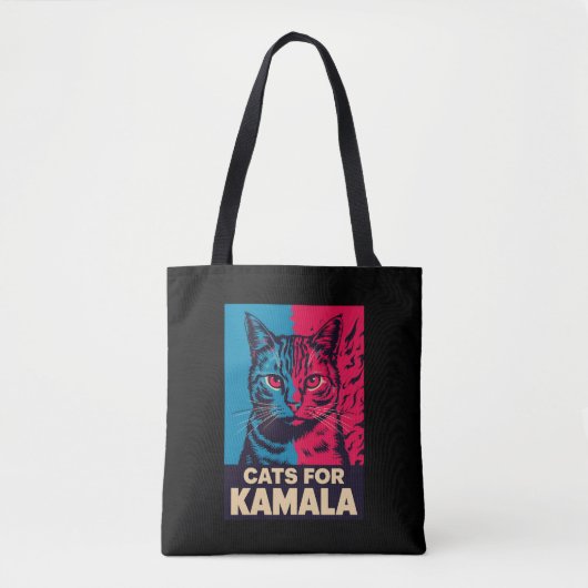 Kinderloze kattendame stemt Kamala Harris 2024 Tote Bag (Voorkant)