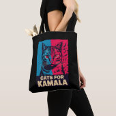 Kinderloze kattendame stemt Kamala Harris 2024 Tote Bag (Dichtbij)