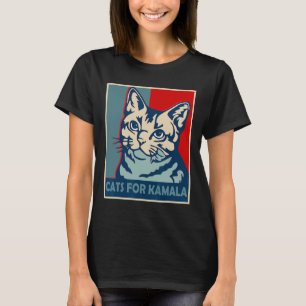 Kinderloze kattendame stemt Kamala Harris presiden T-shirt