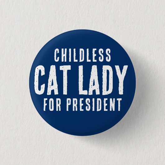 Kinderloze kattendame voor president Kamala Harris Ronde Button 3,2 Cm (Voorkant)