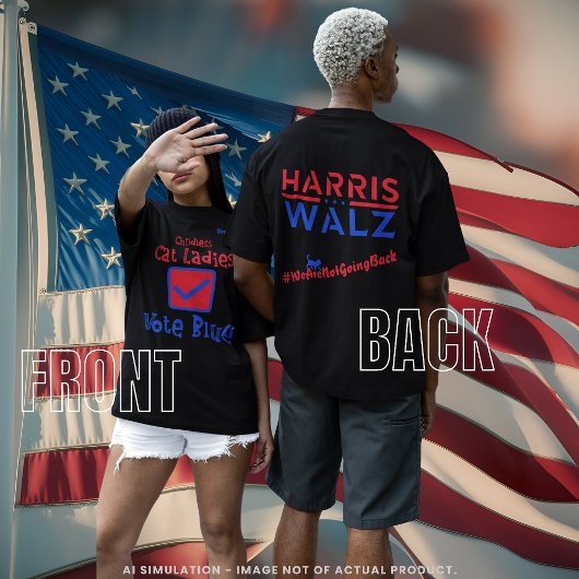 Kinderloze Kattendames stemmen blauw Harris / Walz T-shirt