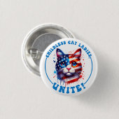 Kinderloze kattendames verenigen Kamala Harris Ronde Button 3,2 Cm (Voorkant /achterkant)