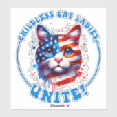 Kinderloze kattendames verenigen Kamala Harris Sticker (Vel)