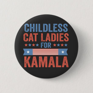 Kinderloze Kattendames voor Kamala 2024 Ronde Button 5,7 Cm