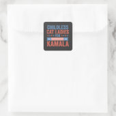 Kinderloze Kattendames voor Kamala 2024 Vierkante Sticker (Tas)