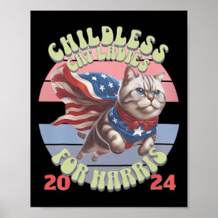  kinderloze kattendames voor Kamala Harris 202 Poster