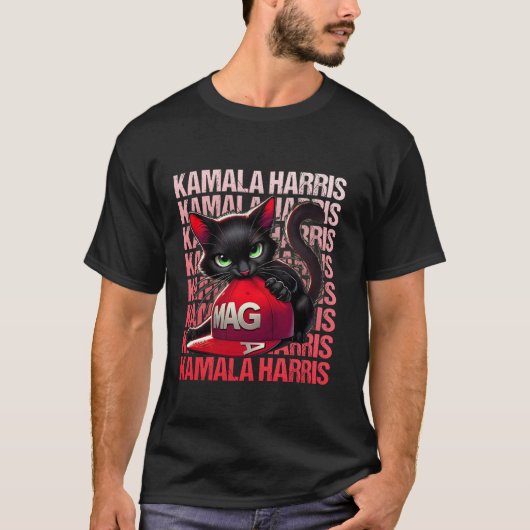 kinderloze kattendames voor Kamala Harris Cat T-shirt (Voorkant)