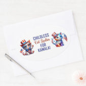 KINDERLOZE KATTENDAMES VOOR KAMALA OVALE STICKER (Envelop)
