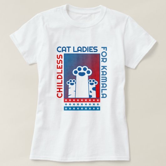 Kinderloze Kattendames voor Kamala Patriotic T-shirt (Design voorkant)