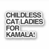 Kinderloze kattendames voor Kamala Sticker (Voorkant)