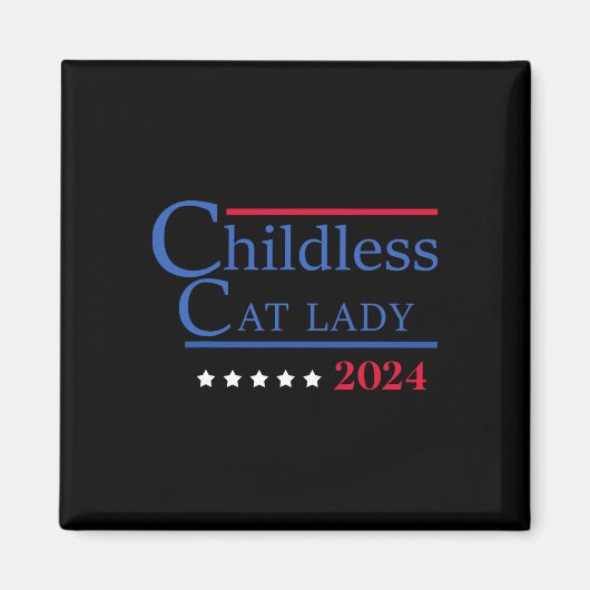 Kinderloze Kattenvrouw 2024 Magneet (Voorkant)