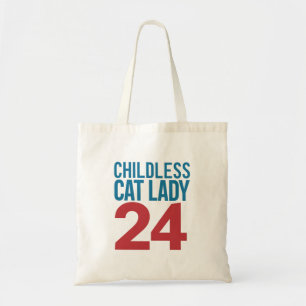 Kinderloze Kattenvrouw Stemming Verkiezing 2024 VS Tote Bag