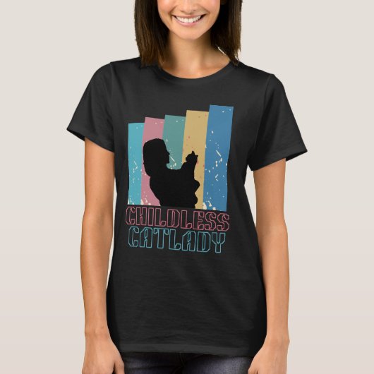 Kinderloze kattenvrouw t-shirt (Voorkant)