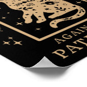 Kinderloze kattenvrouw tegen patriarchaat feminist poster (Hoek)