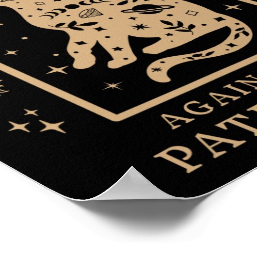 Kinderloze kattenvrouw tegen patriarchaat feminist poster (Hoek)