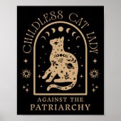 Kinderloze kattenvrouw tegen patriarchaat feminist poster (Voorkant)