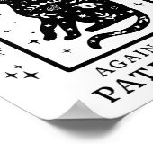 Kinderloze kattenvrouw tegen patriarchaat feminist poster (Hoek)