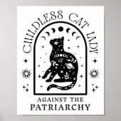 Kinderloze kattenvrouw tegen patriarchaat feminist poster (Voorkant)