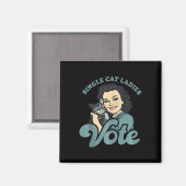 Kinderloze Kattenvrouwen Stem Kamala Harris 2024 D Magneet (Voorkant / Achterkant)