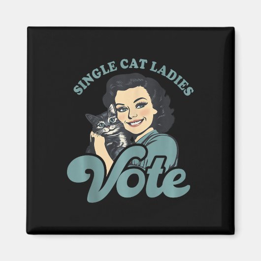 Kinderloze Kattenvrouwen Stem Kamala Harris 2024 D Magneet (Voorkant)