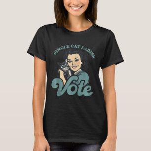 Kinderloze Kattenvrouwen Stem Kamala Harris 2024 D T-shirt