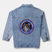 Kinderloze Kattenvrouwen Stem Kamala US 2024 Dems Denim Jacket (Achterkant)