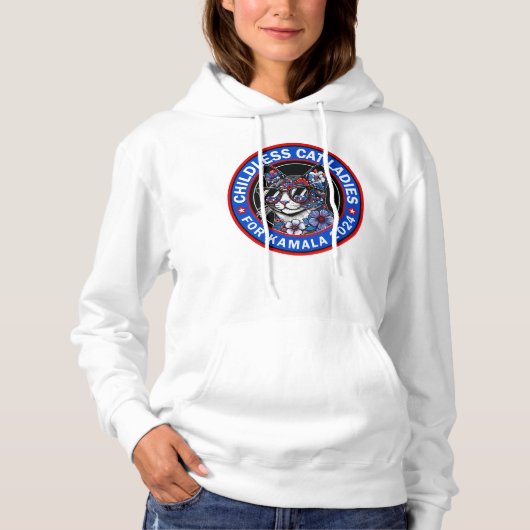 Kinderloze Kattenvrouwen Stem Kamala US 2024 Dems Hoodie (Voorkant)