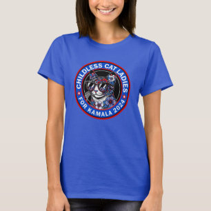 Kinderloze Kattenvrouwen Stem Kamala US 2024 Dems T-shirt