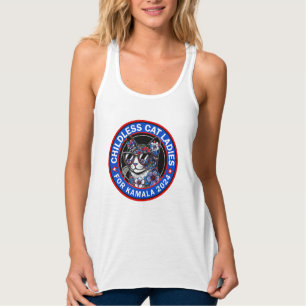 Kinderloze Kattenvrouwen Stem Kamala US 2024 Dems Tanktop