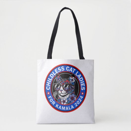 Kinderloze Kattenvrouwen Stem Kamala US 2024 Dems Tote Bag (Voorkant)